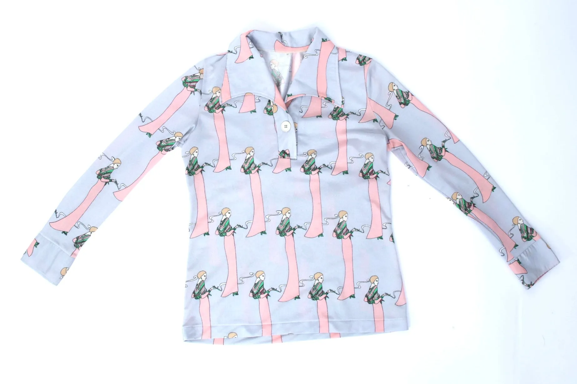 1970s Art Deco Print Shirt