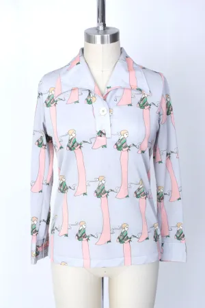 1970s Art Deco Print Shirt