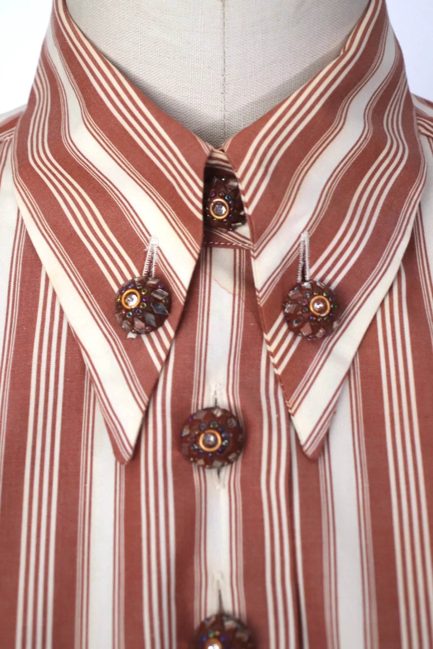 1994 Romeo Gigli Embellished Stripe Shirt*