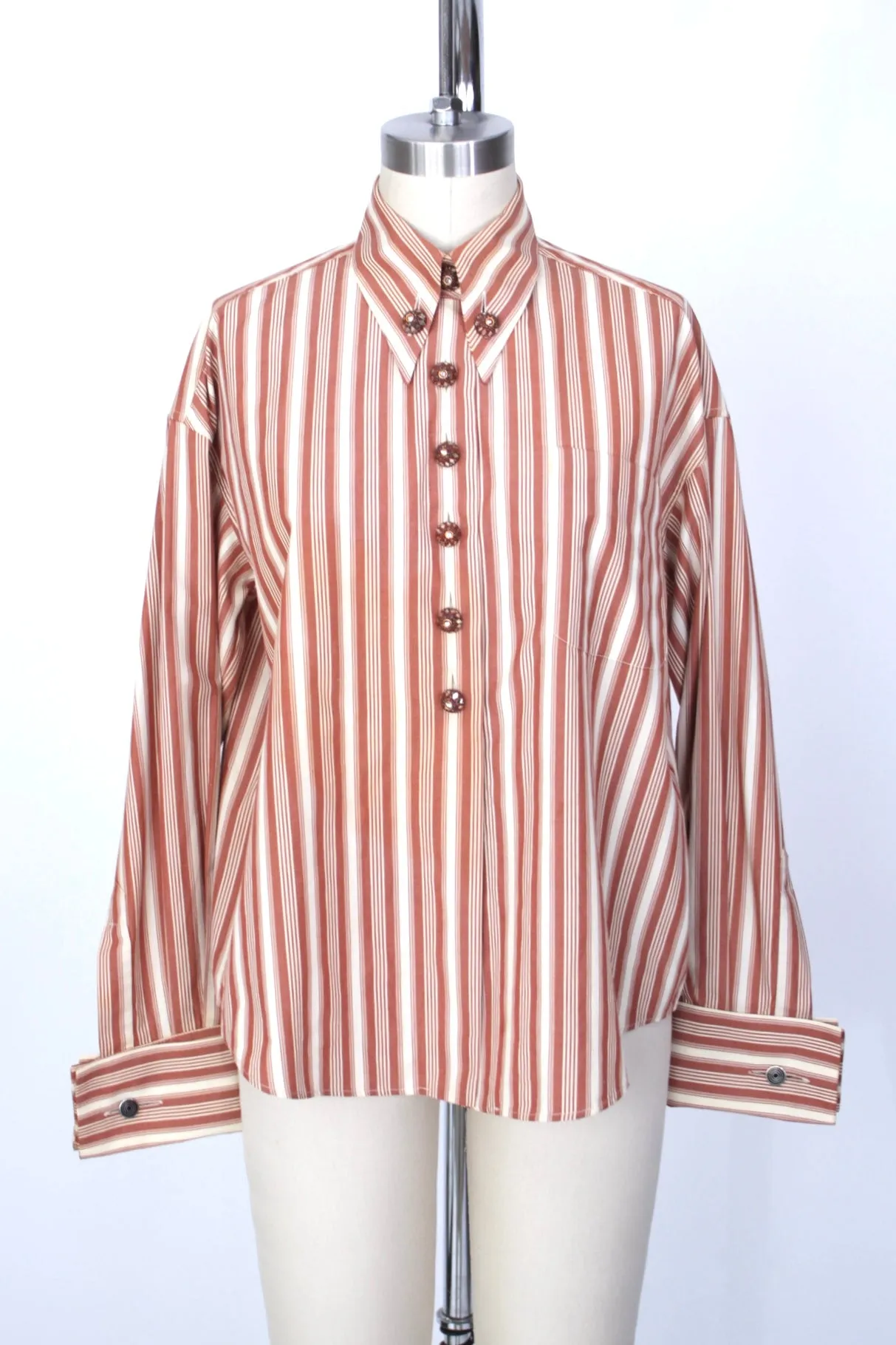 1994 Romeo Gigli Embellished Stripe Shirt*