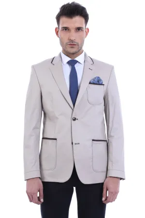 2 Button Bag Pocket Cream Jacket-Wessi