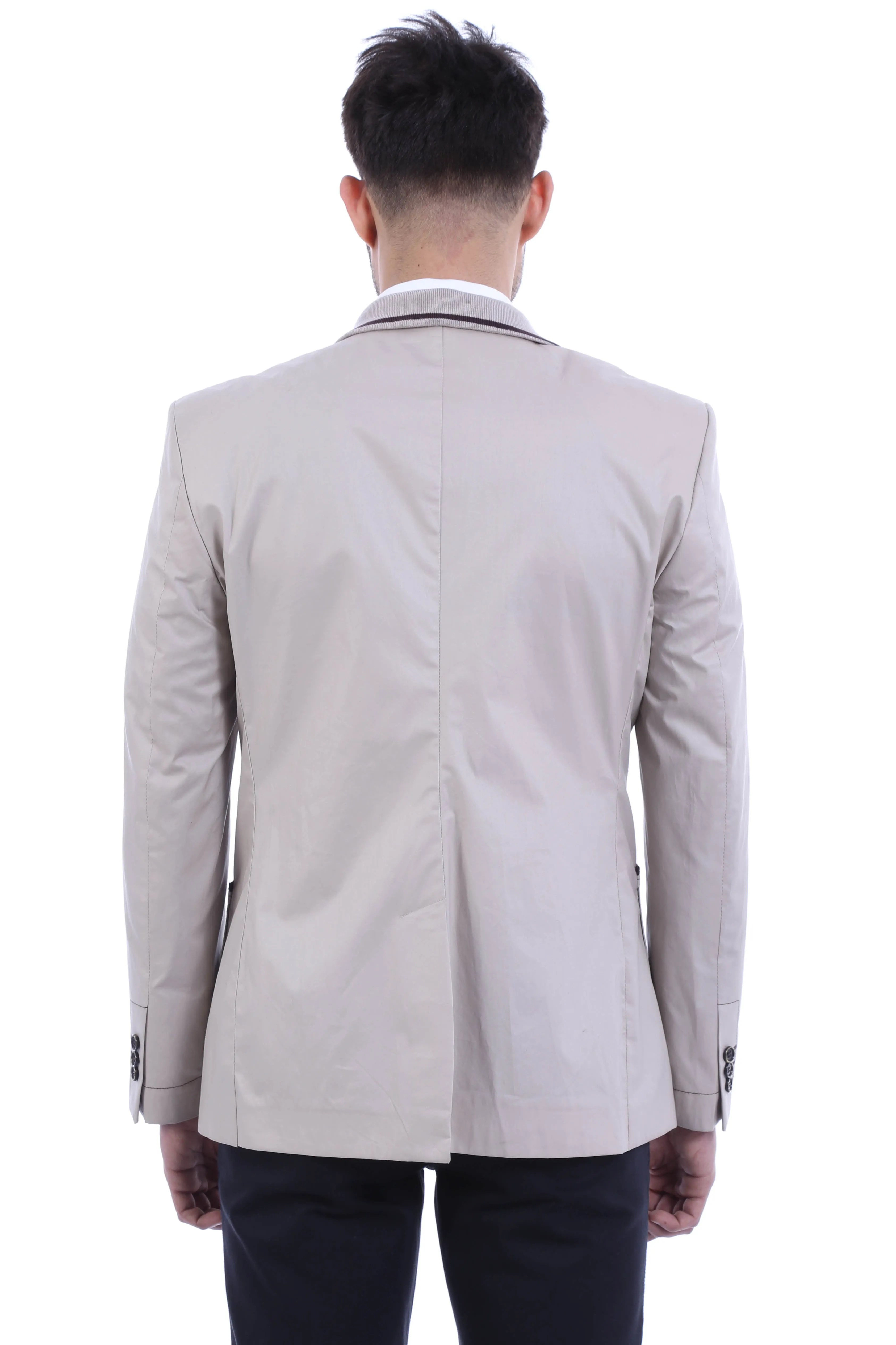 2 Button Bag Pocket Cream Jacket-Wessi
