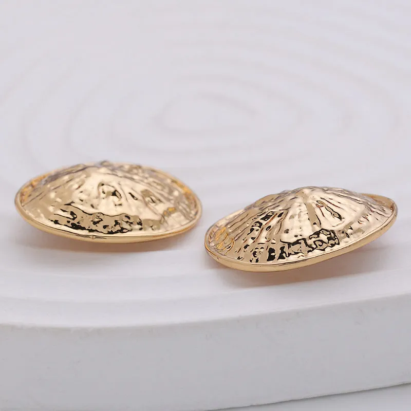 22mm Rose Gold Convex Clam Shell-Shaped Metal Button 10pcs