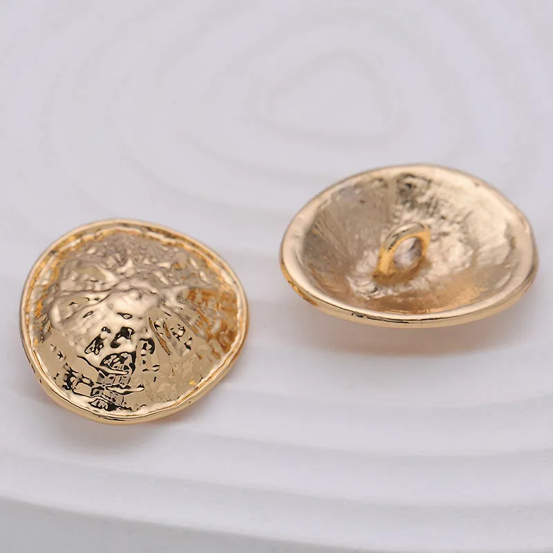 22mm Rose Gold Convex Clam Shell-Shaped Metal Button 10pcs