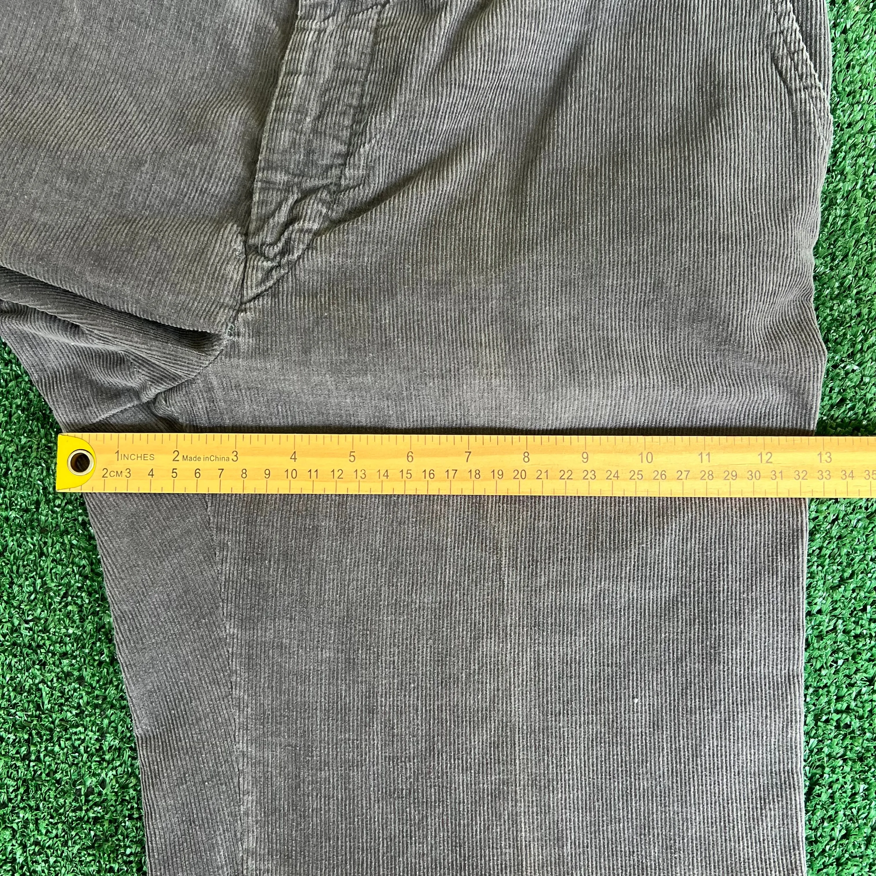 70s Gray Corduroy Wide-Leg Baggy Pants - 32x29.75" 19.5" Openings