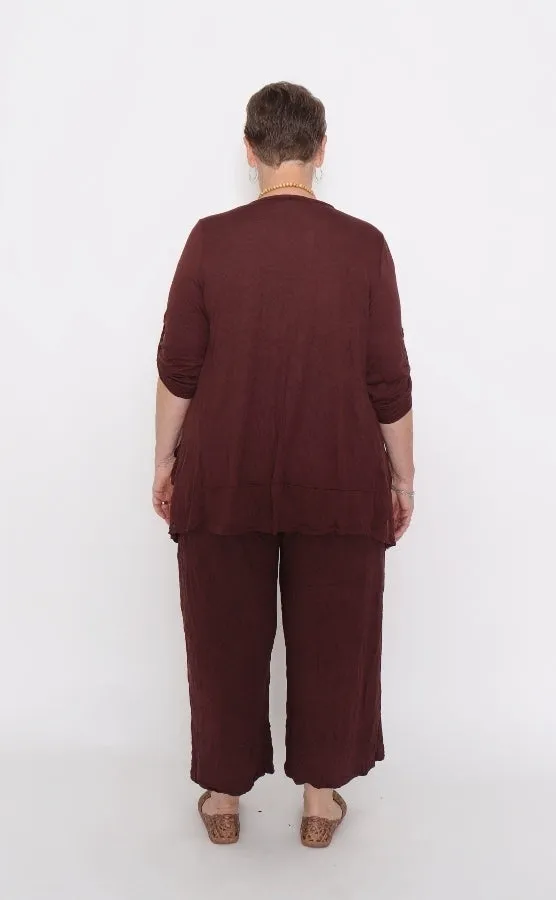 7749 Chocolate wide leg pants