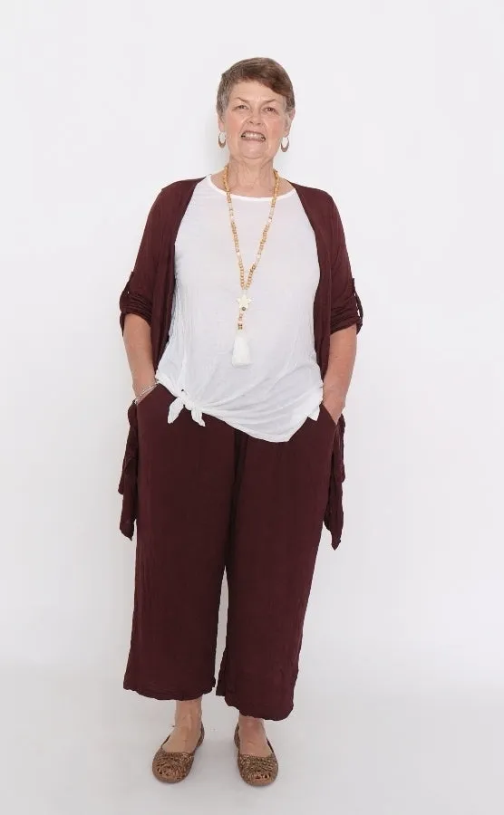 7749 Chocolate wide leg pants