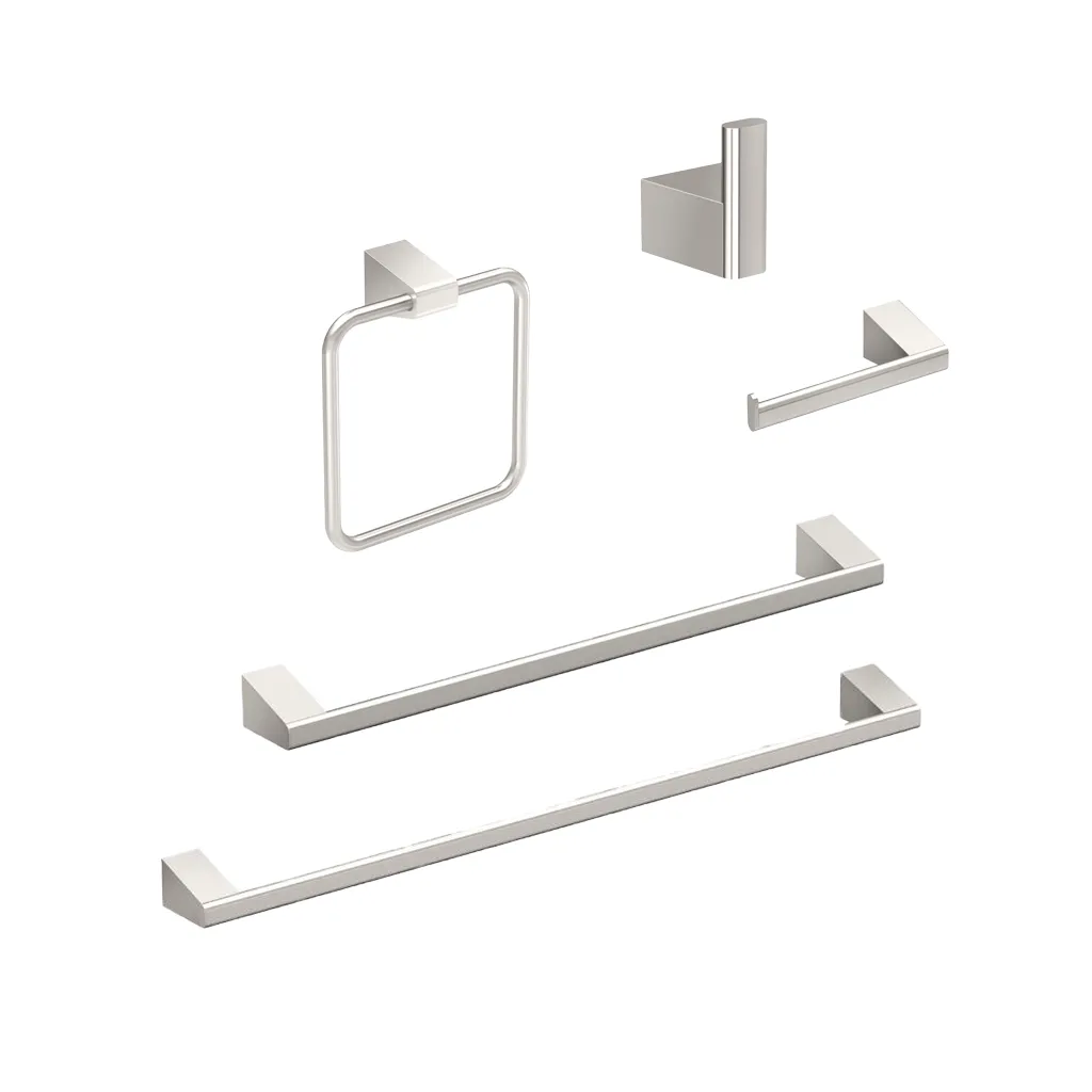A-Line Bathroom Accessories Set - Wall Mount - Brass/Satin Nickel