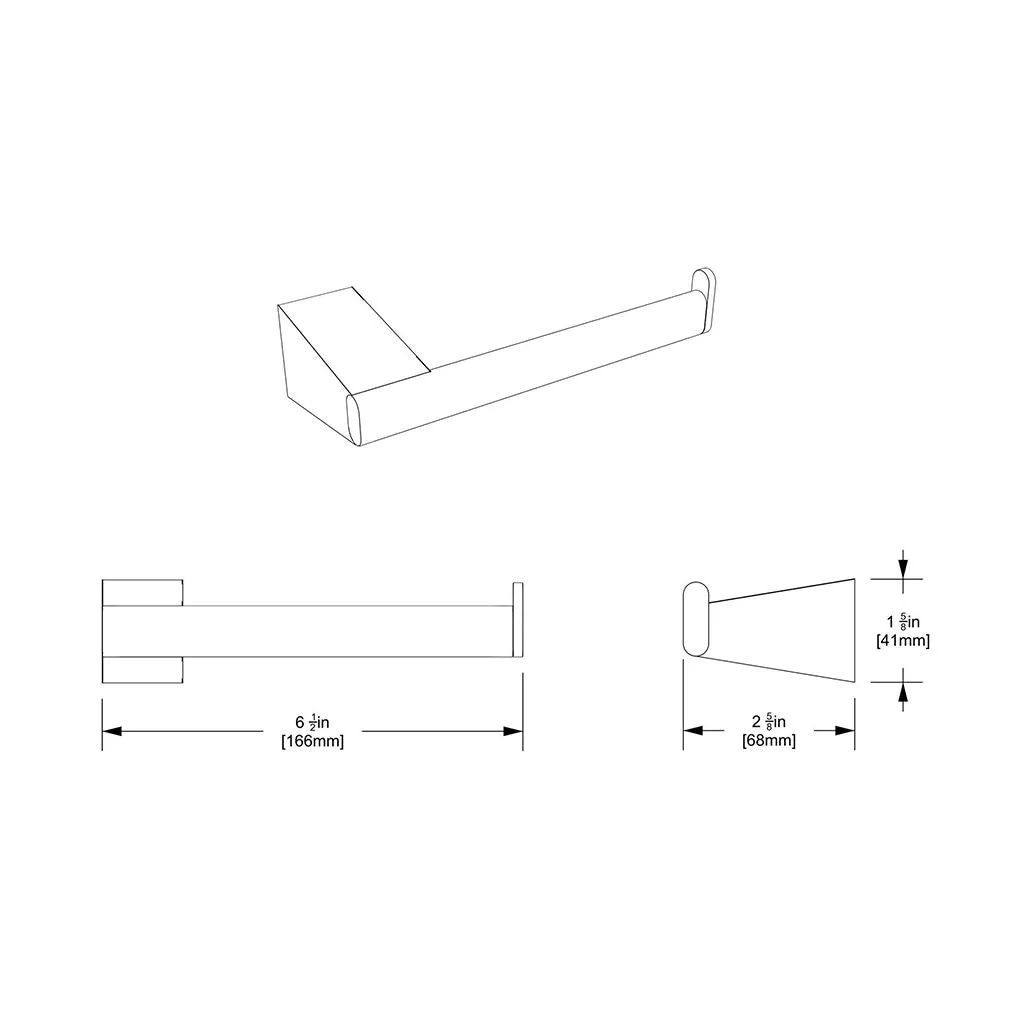 A-Line Euro Toilet Paper Holder - Wall Mount - 7" Brass/Satin Nickel