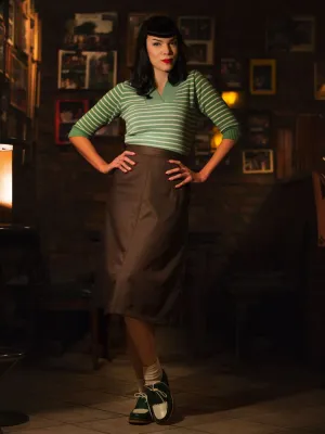 A Line Skirt - Coffee Brown