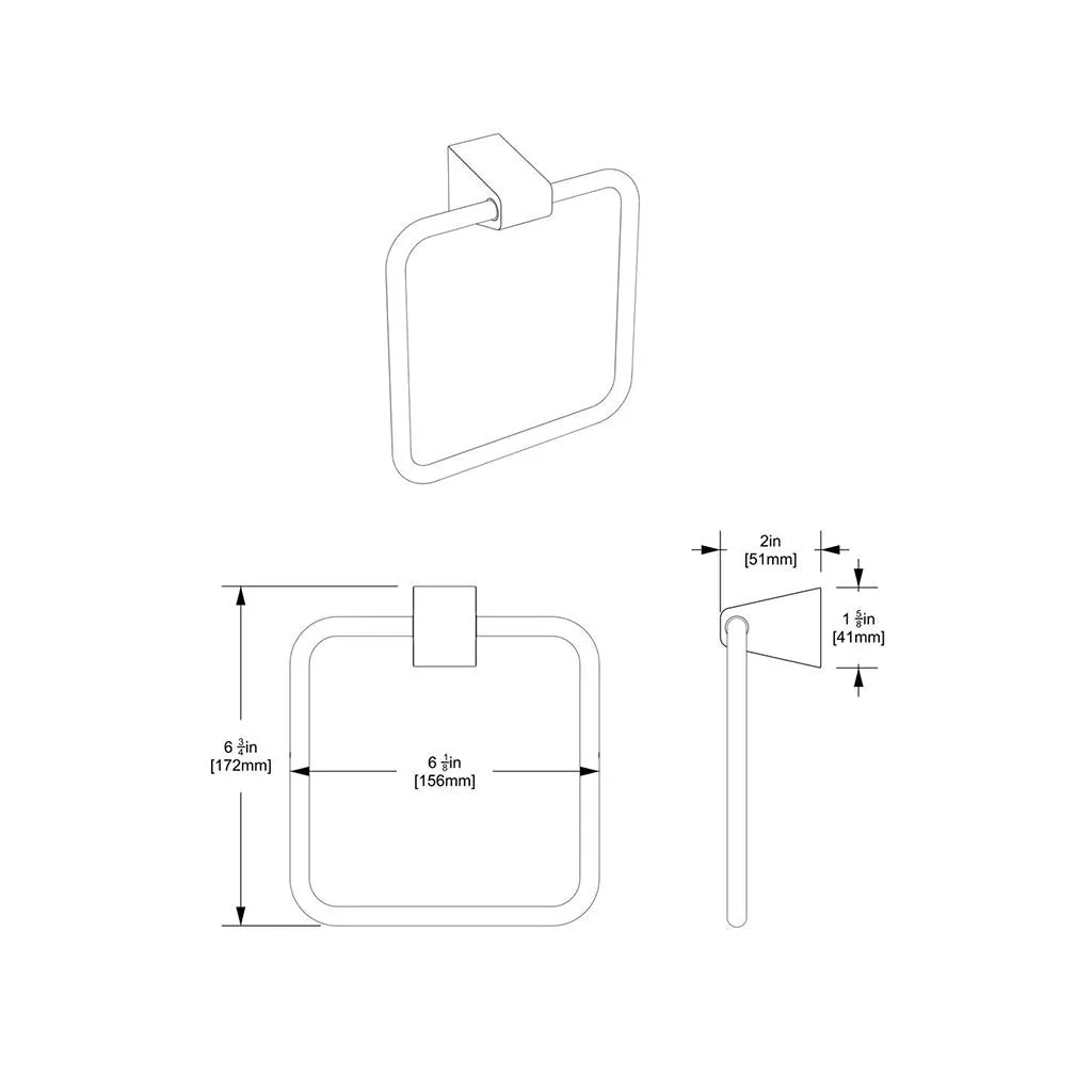 A-Line Towel Ring - Wall Mount - 7" Brass/Satin Nickel
