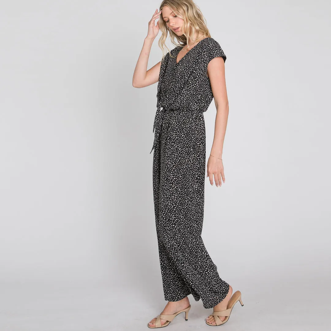 Abstract Kimono Jumpsuit