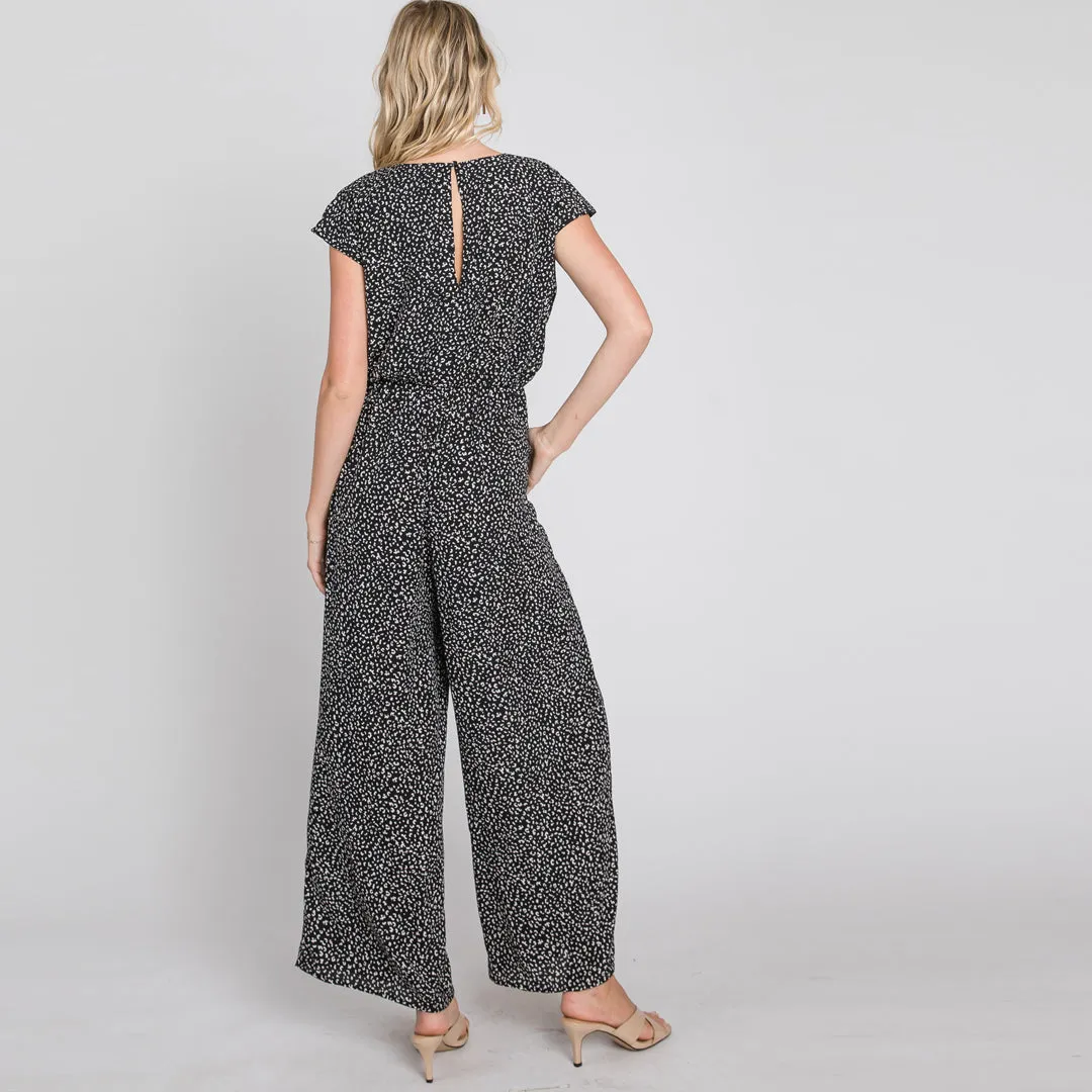 Abstract Kimono Jumpsuit