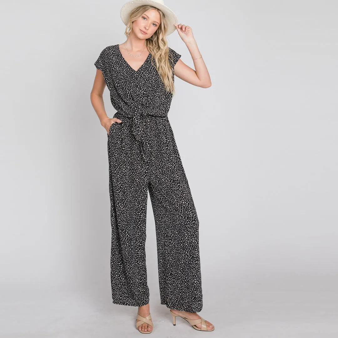 Abstract Kimono Jumpsuit