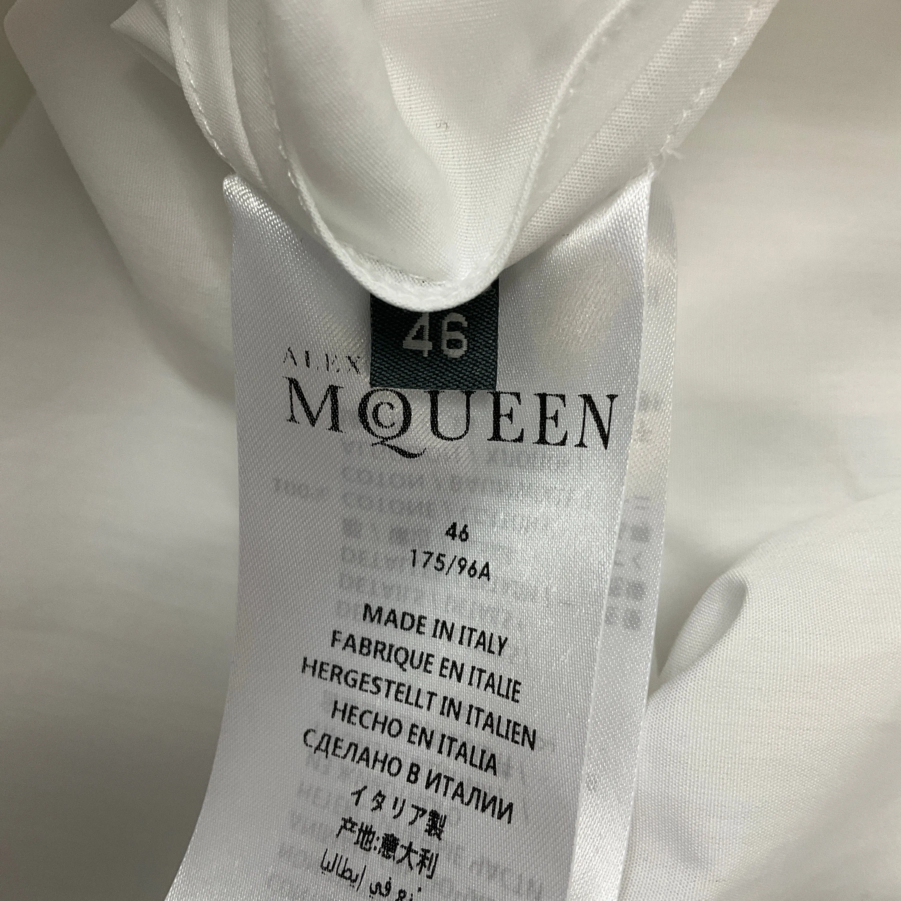 Alexander McQueen White 2017 Long Sleeved Button-Front High-Low Tunic Dress