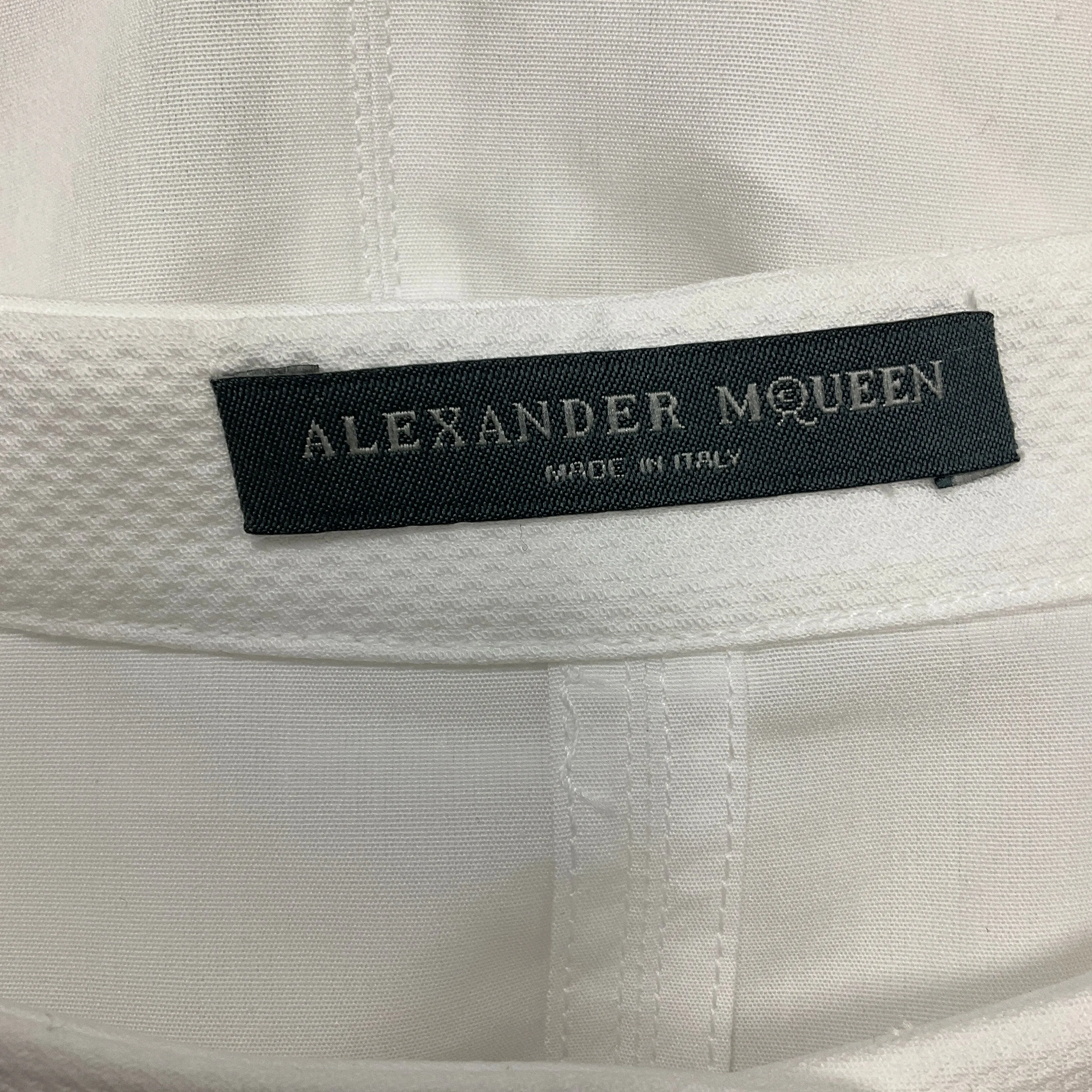 Alexander McQueen White 2017 Long Sleeved Button-Front High-Low Tunic Dress