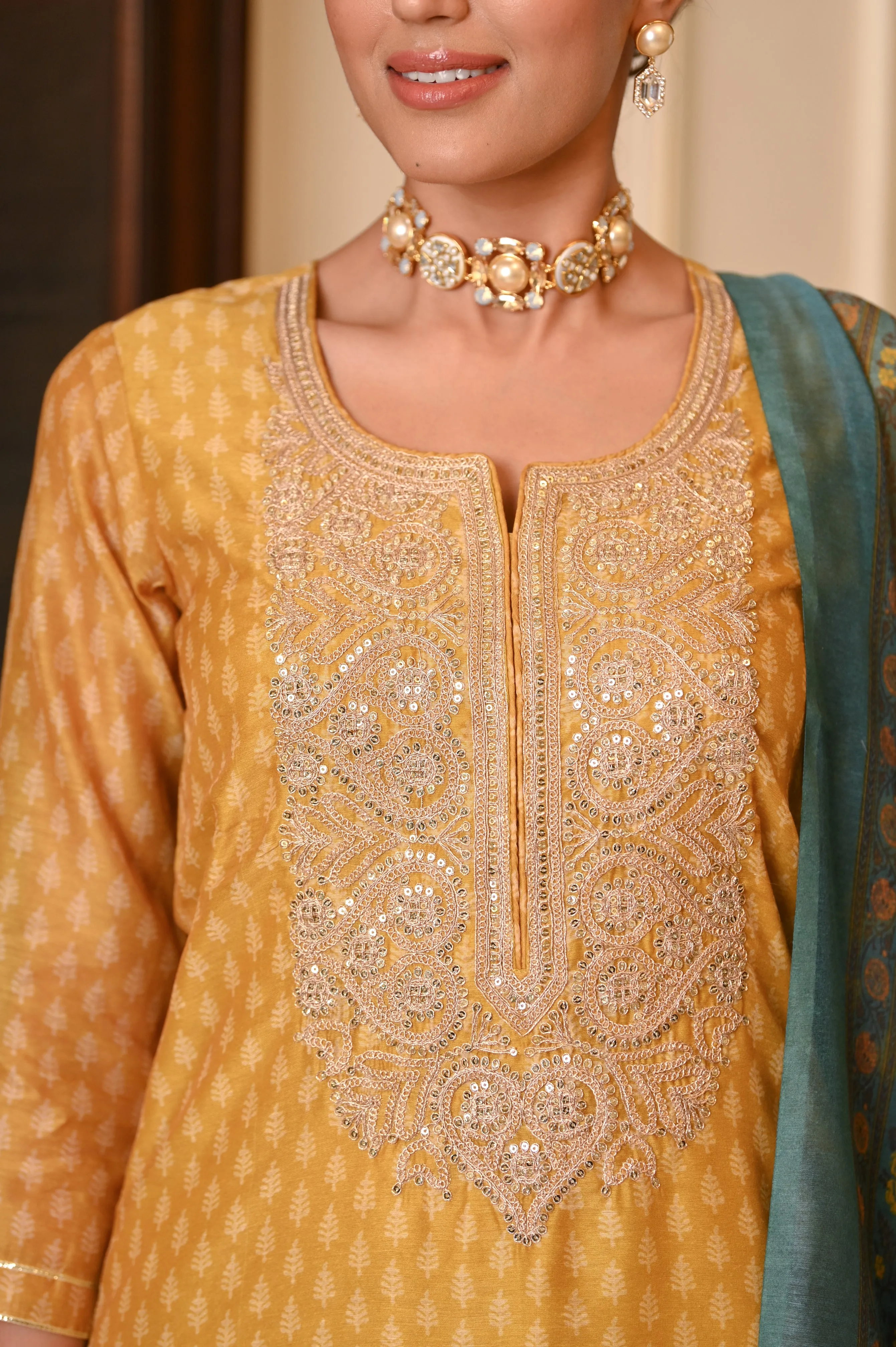 Alia Chanderi Suit Set with Dupatta