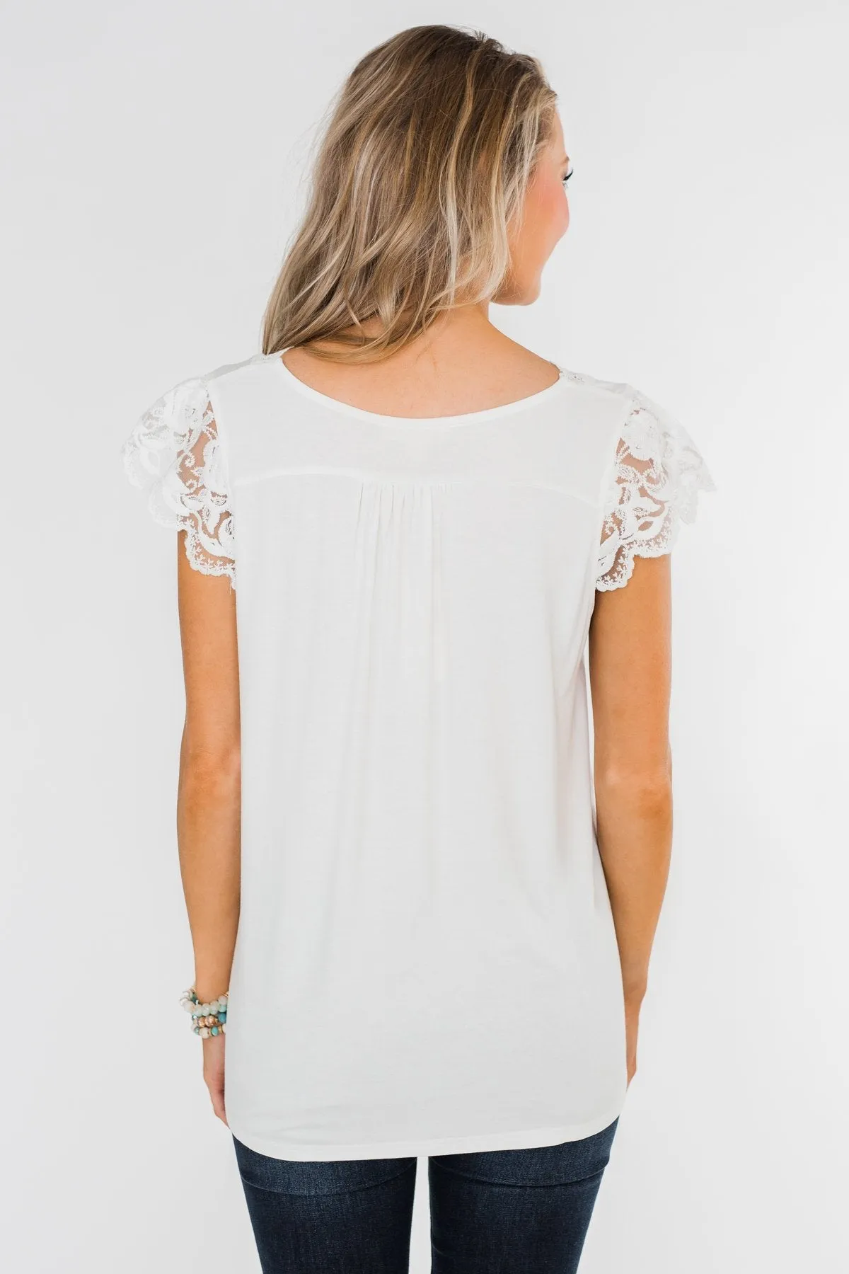 All I've Ever Needed Lace Top- Off White