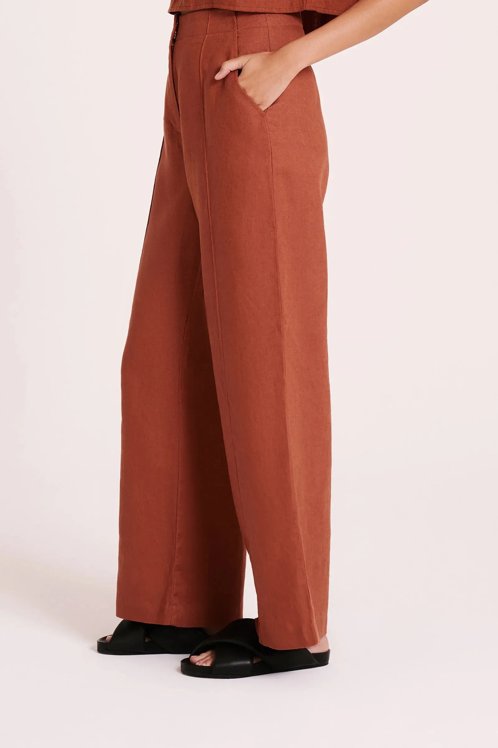 Amani Tailored Linen Pant AMBER