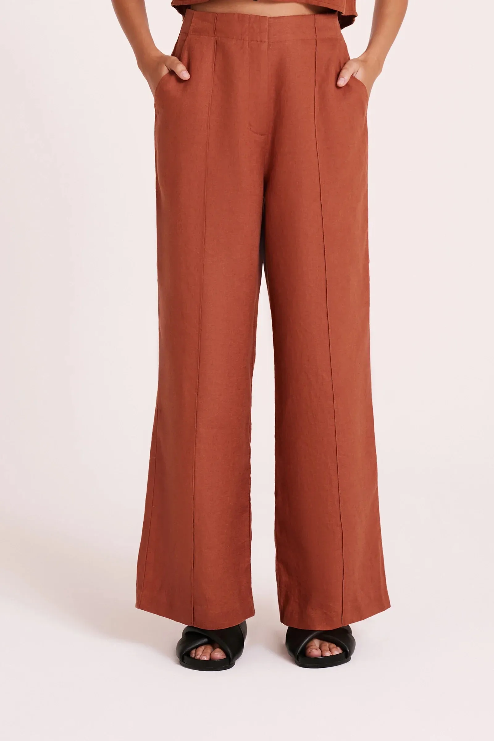 Amani Tailored Linen Pant AMBER