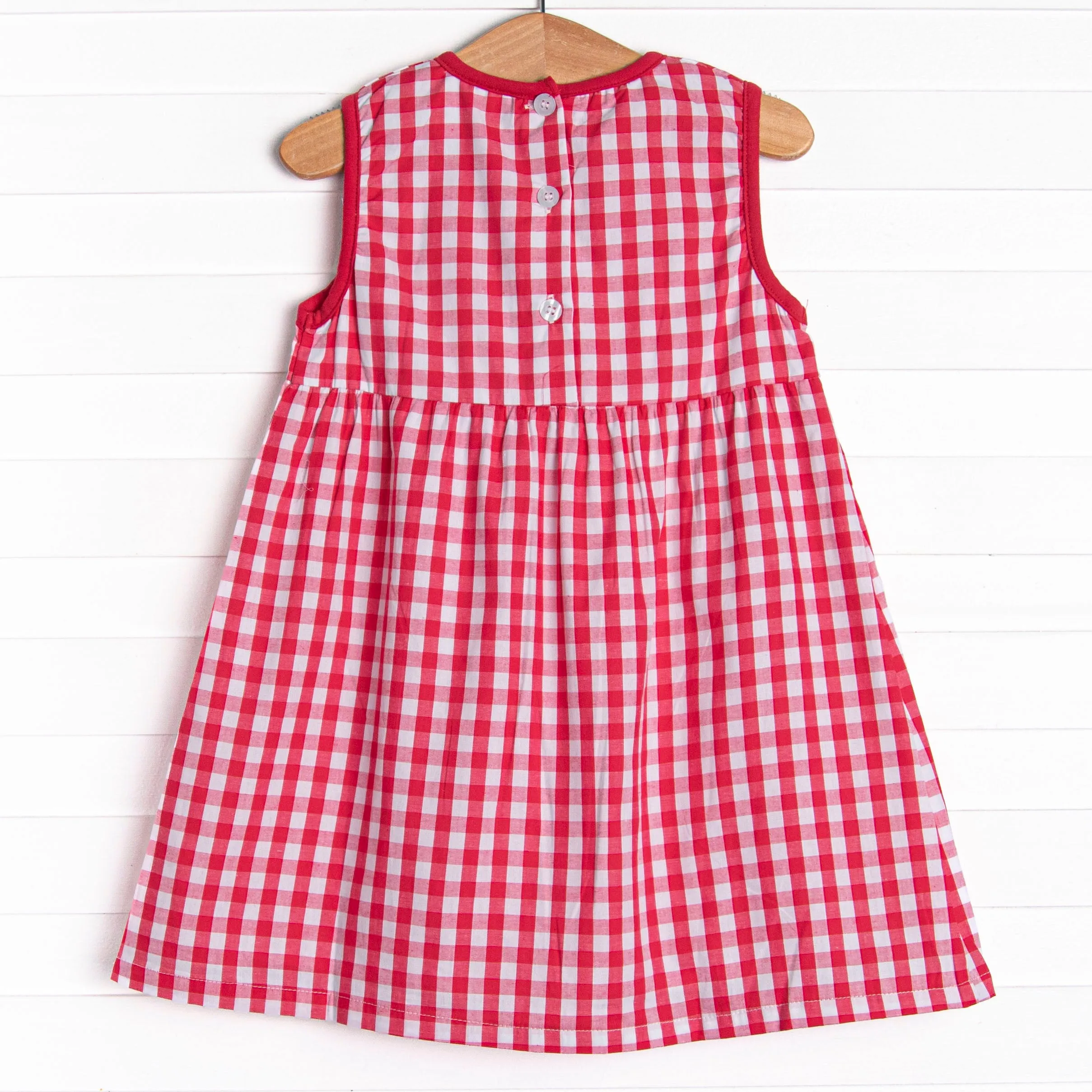 Arts and Crafts Apple Applique Dress, Red