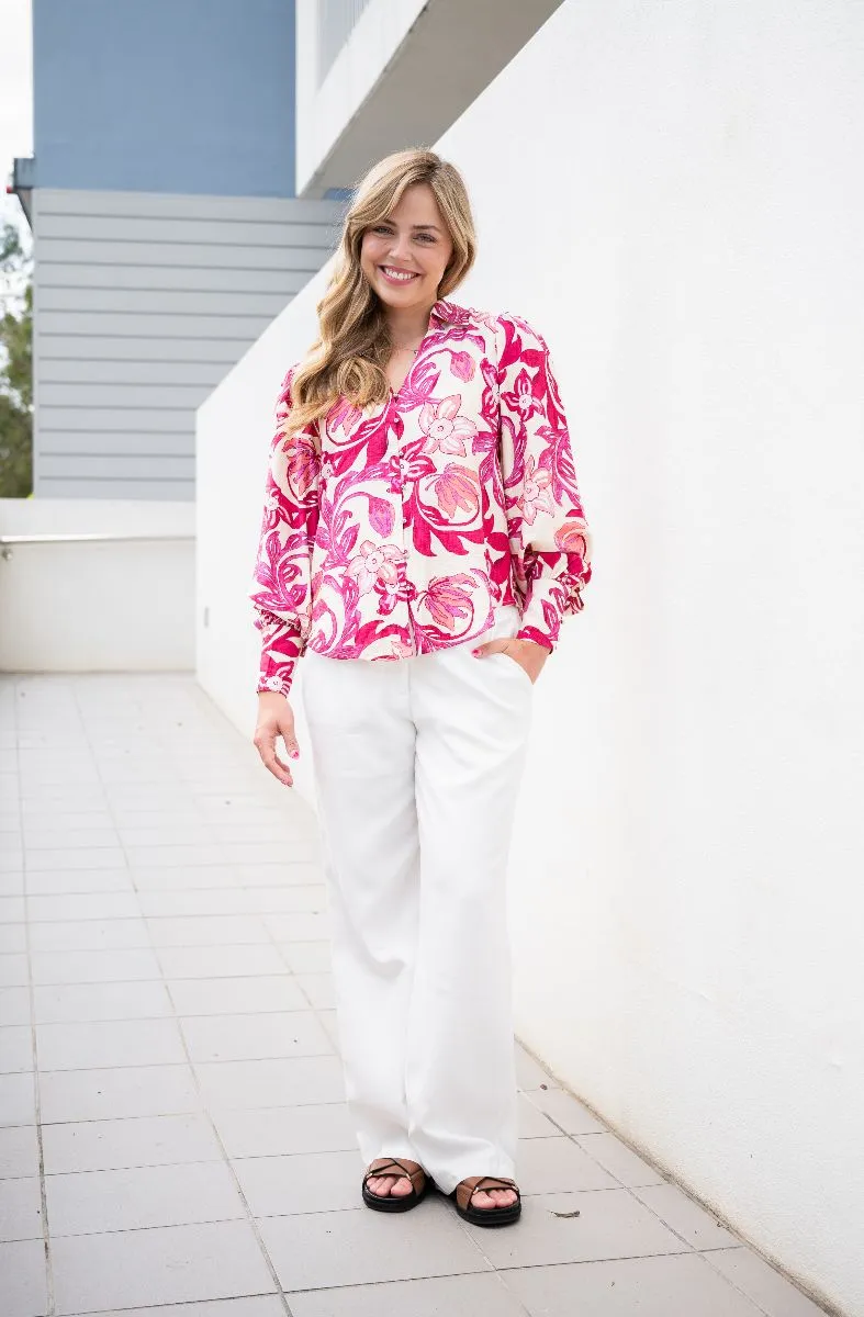 Ava Floral Collared Blouse