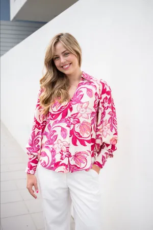 Ava Floral Collared Blouse
