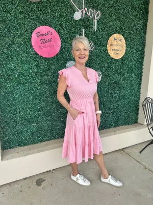 Baby Pink Tiered Dress