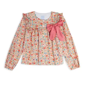 Back Button Meade Blouse -- La Vergne Floral
