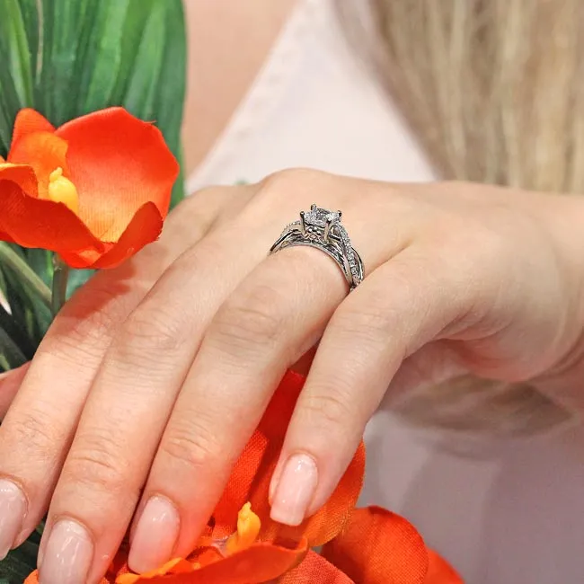 Barkev's Princess Cut Criss Cross Diamond Engagement Ring