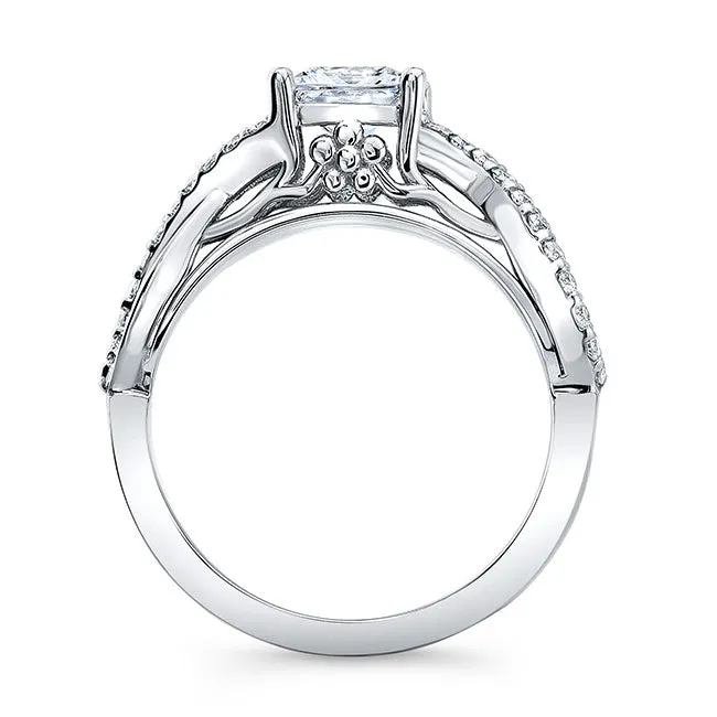 Barkev's Princess Cut Criss Cross Diamond Engagement Ring