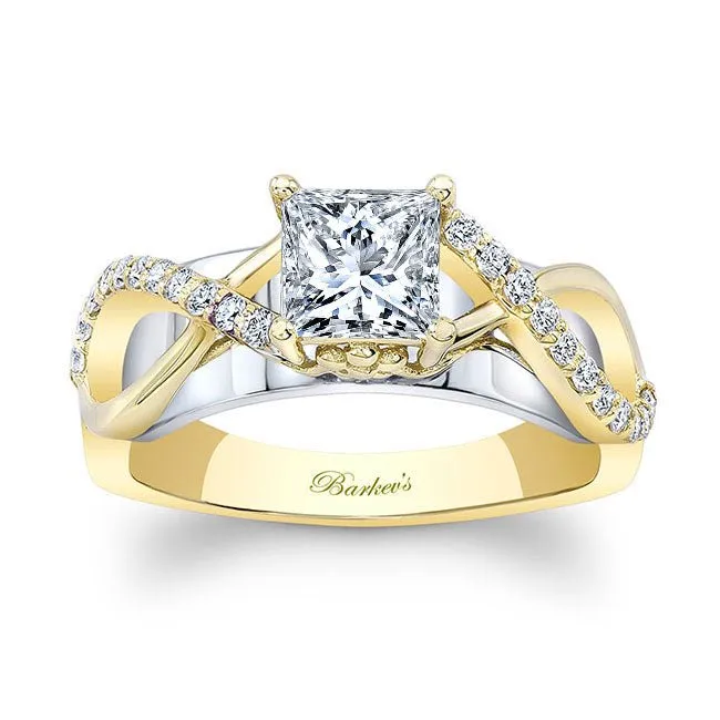 Barkev's Princess Cut Criss Cross Diamond Engagement Ring