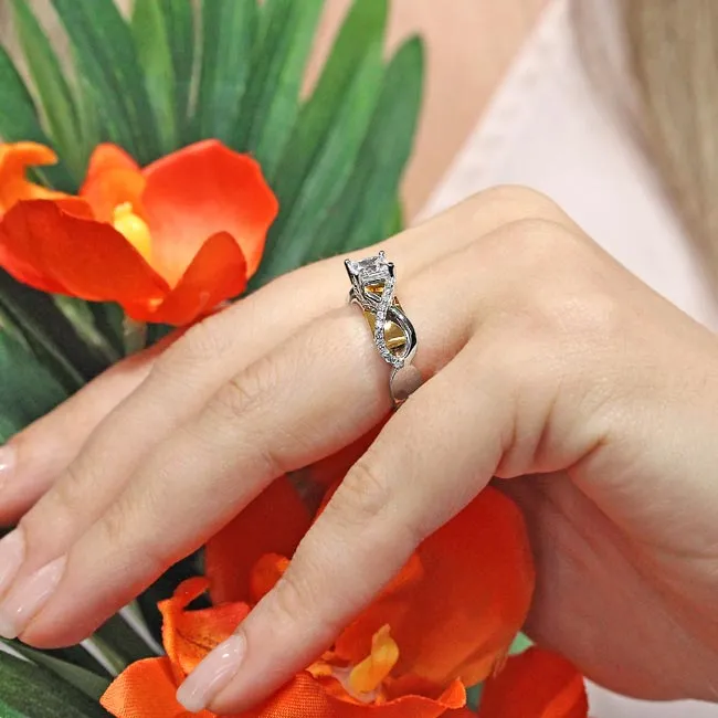 Barkev's Princess Cut Criss Cross Diamond Engagement Ring