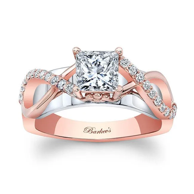 Barkev's Princess Cut Criss Cross Diamond Engagement Ring