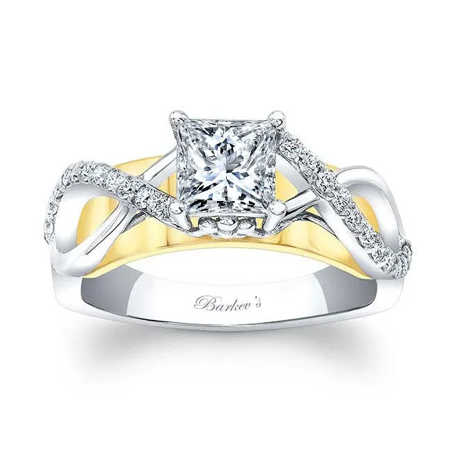 Barkev's Princess Cut Criss Cross Diamond Engagement Ring