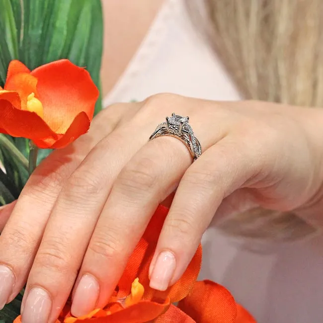 Barkev's Princess Cut Criss Cross Diamond Engagement Ring