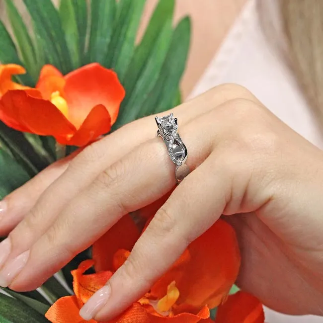Barkev's Princess Cut Criss Cross Diamond Engagement Ring