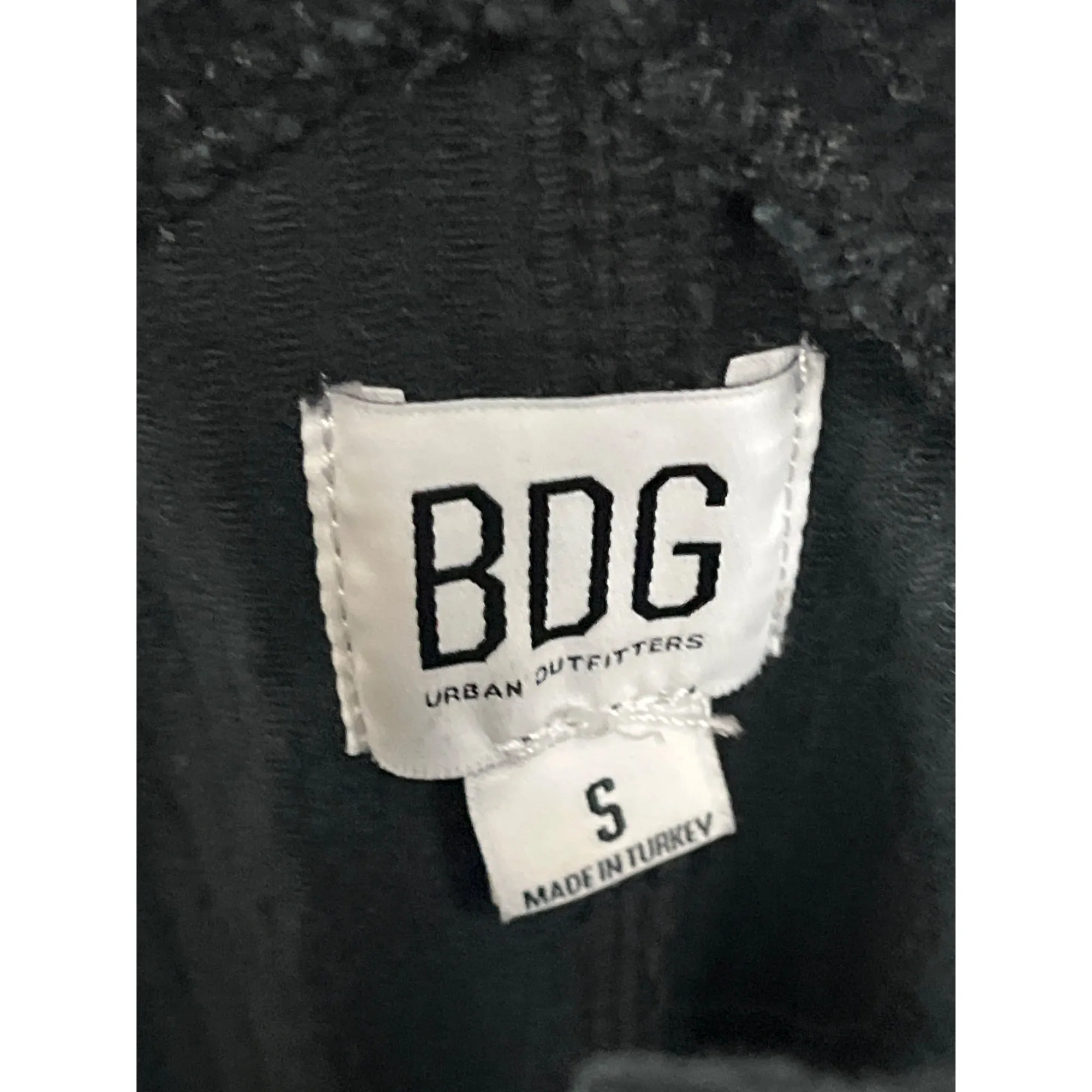 BDG Urban Outfitters Black Corduroy Pinafore Dress With Button Straps S