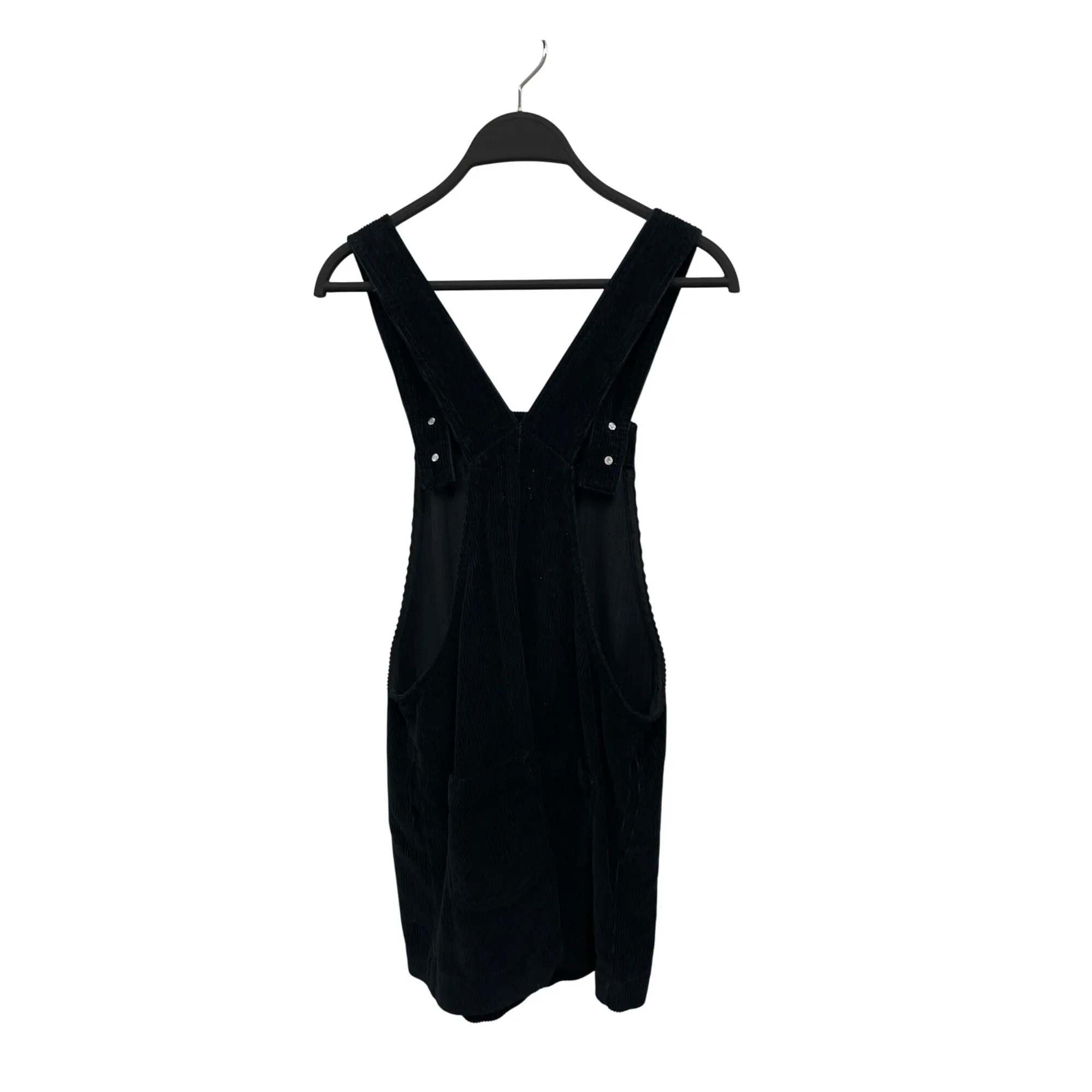 BDG Urban Outfitters Black Corduroy Pinafore Dress With Button Straps S