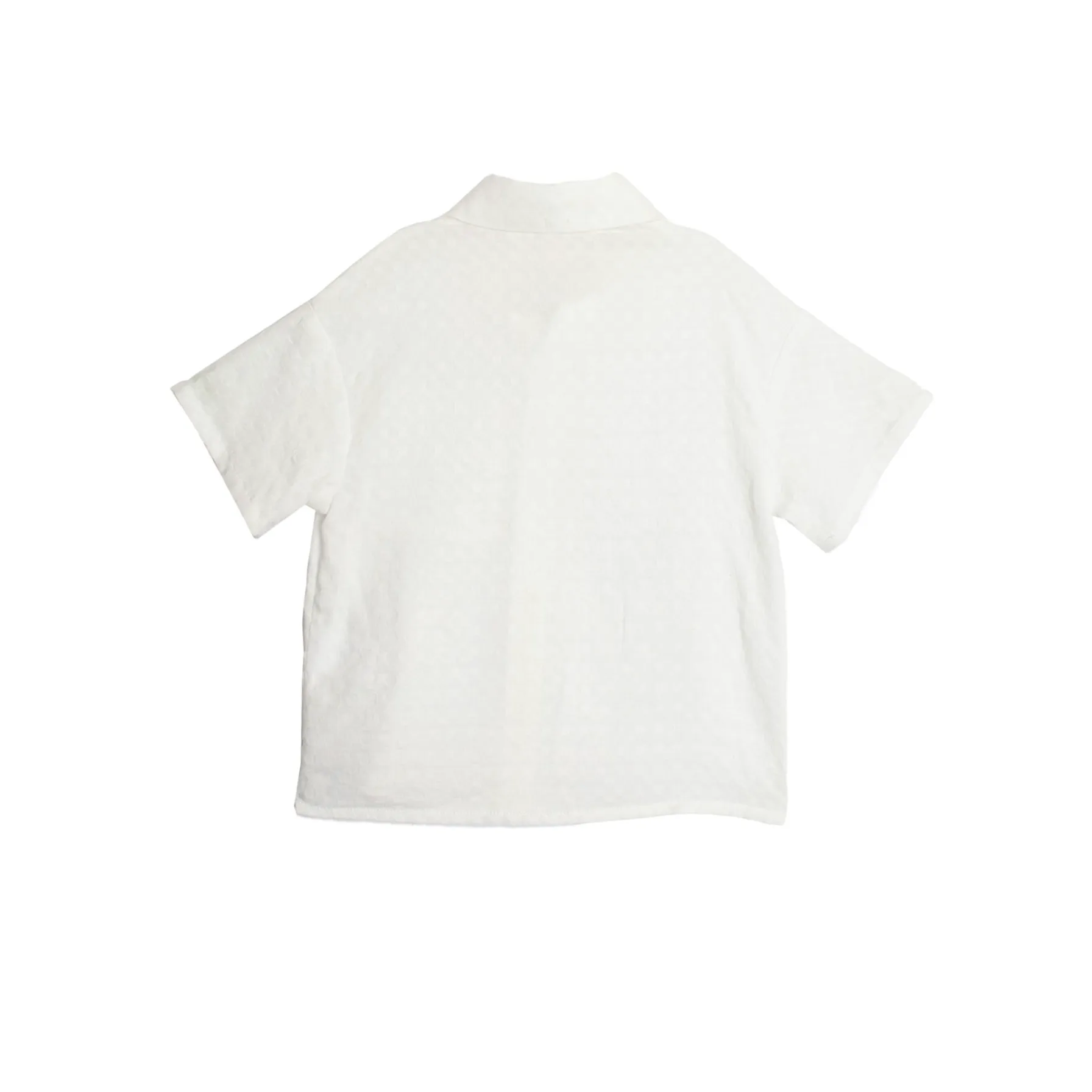 Beckett Bear White Gingham Dreams Button Top