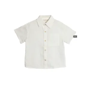 Beckett Bear White Gingham Dreams Button Top