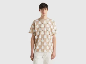 BEIGE T-SHIRT WITH PEAR PRINT
