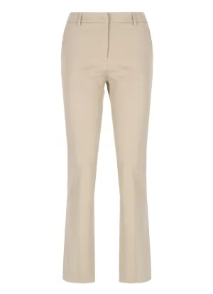 Beige Tailored Viscose Pants