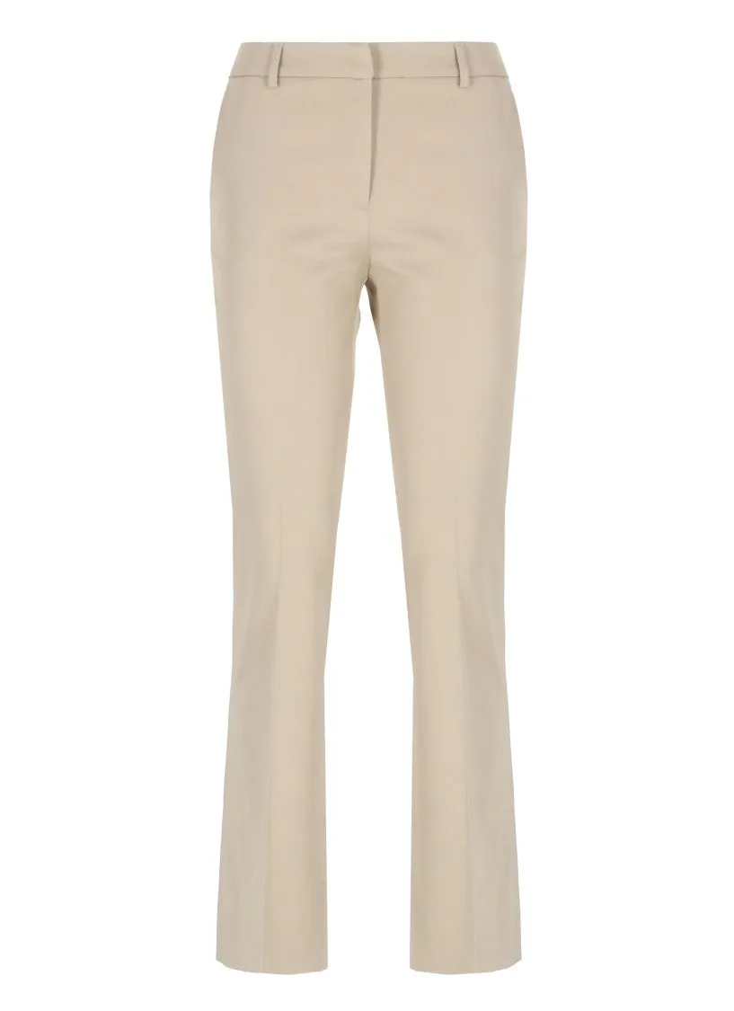Beige Tailored Viscose Pants