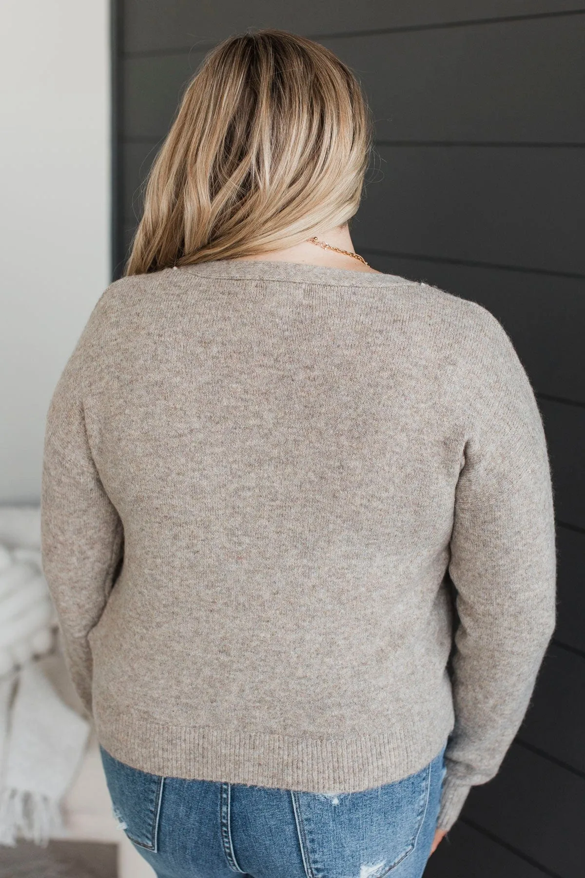 Best Efforts Knit Button Cardigan- Mushroom