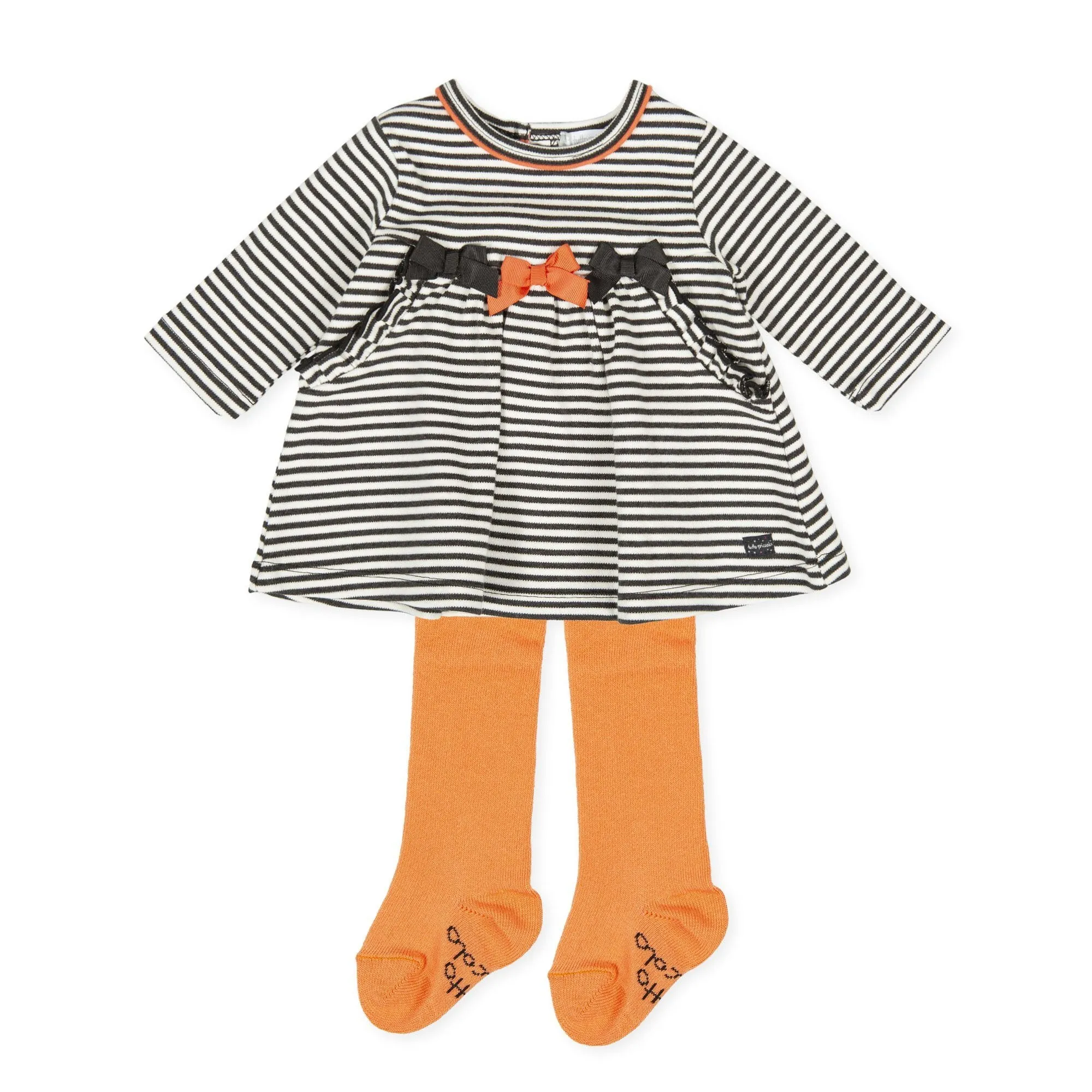 Black & White Striped Dress and Tights