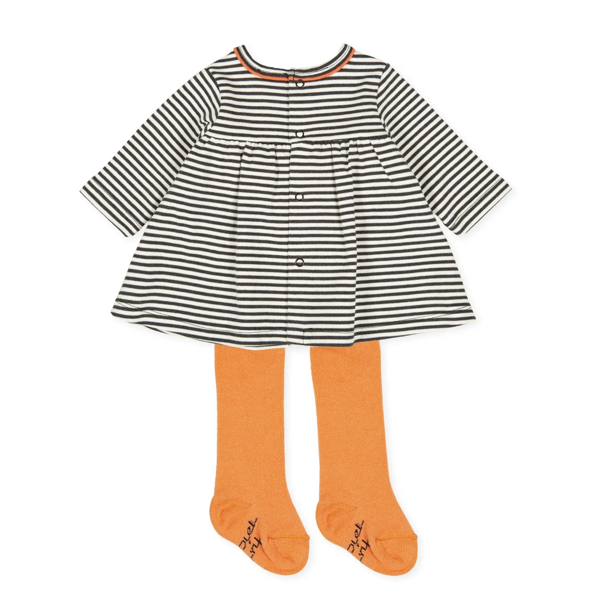 Black & White Striped Dress and Tights