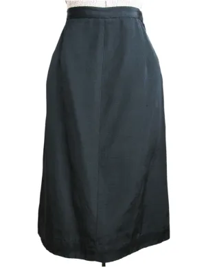 Black Faille 1940s A-Line Skirt