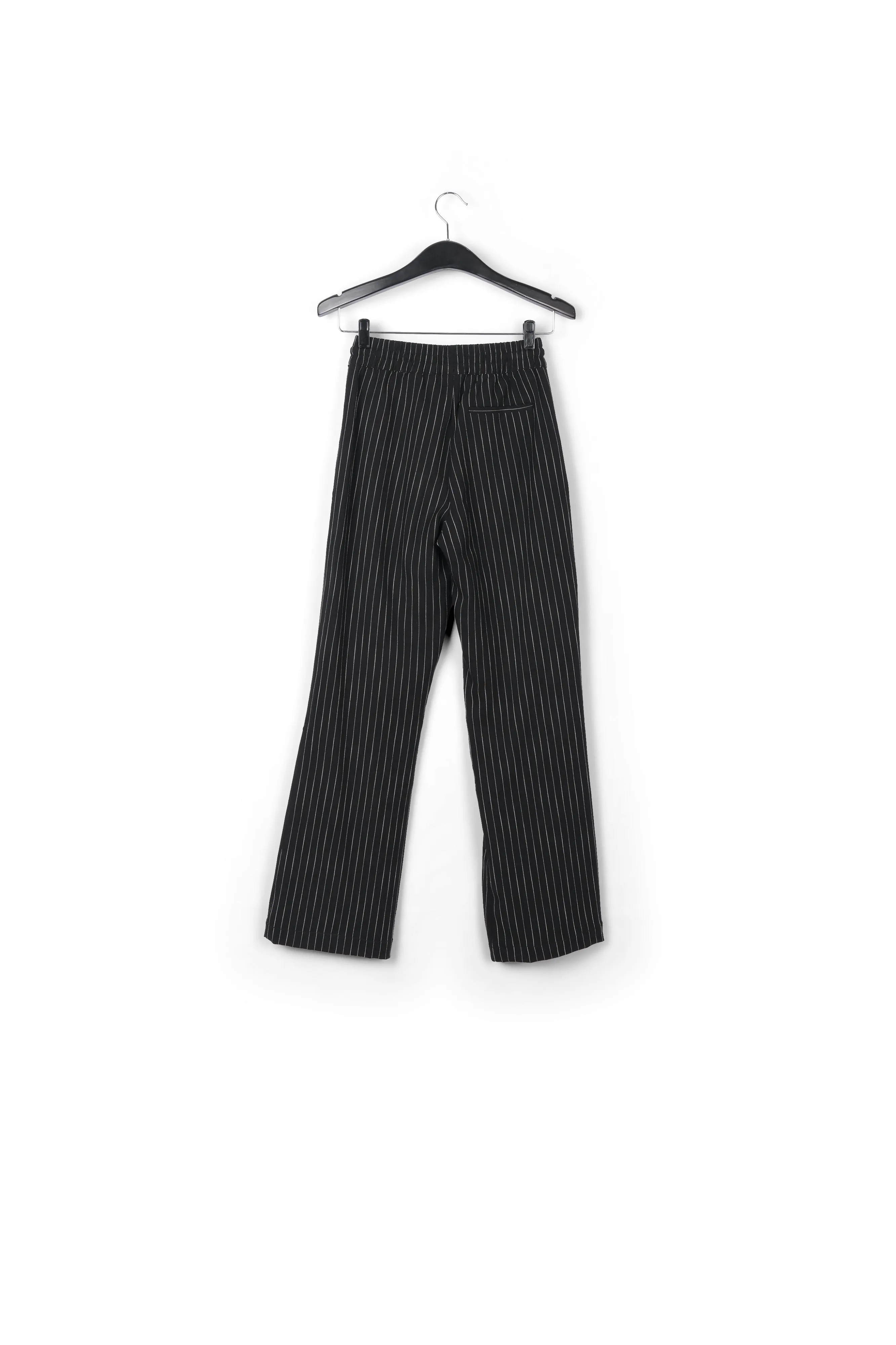 Black pinstripe wide-leg pants