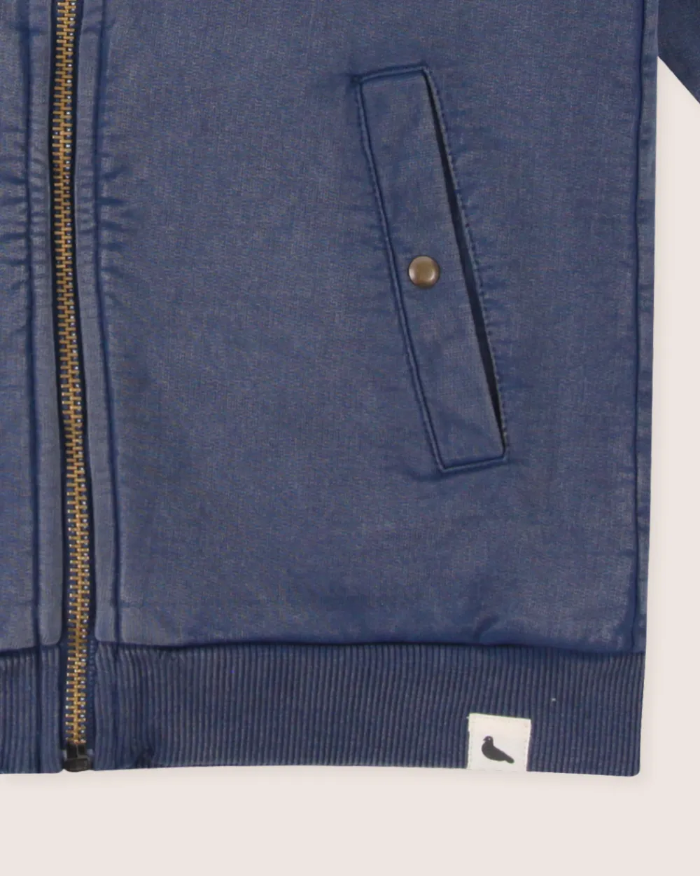 Blue Lucky Slogan Embroidered Jacket